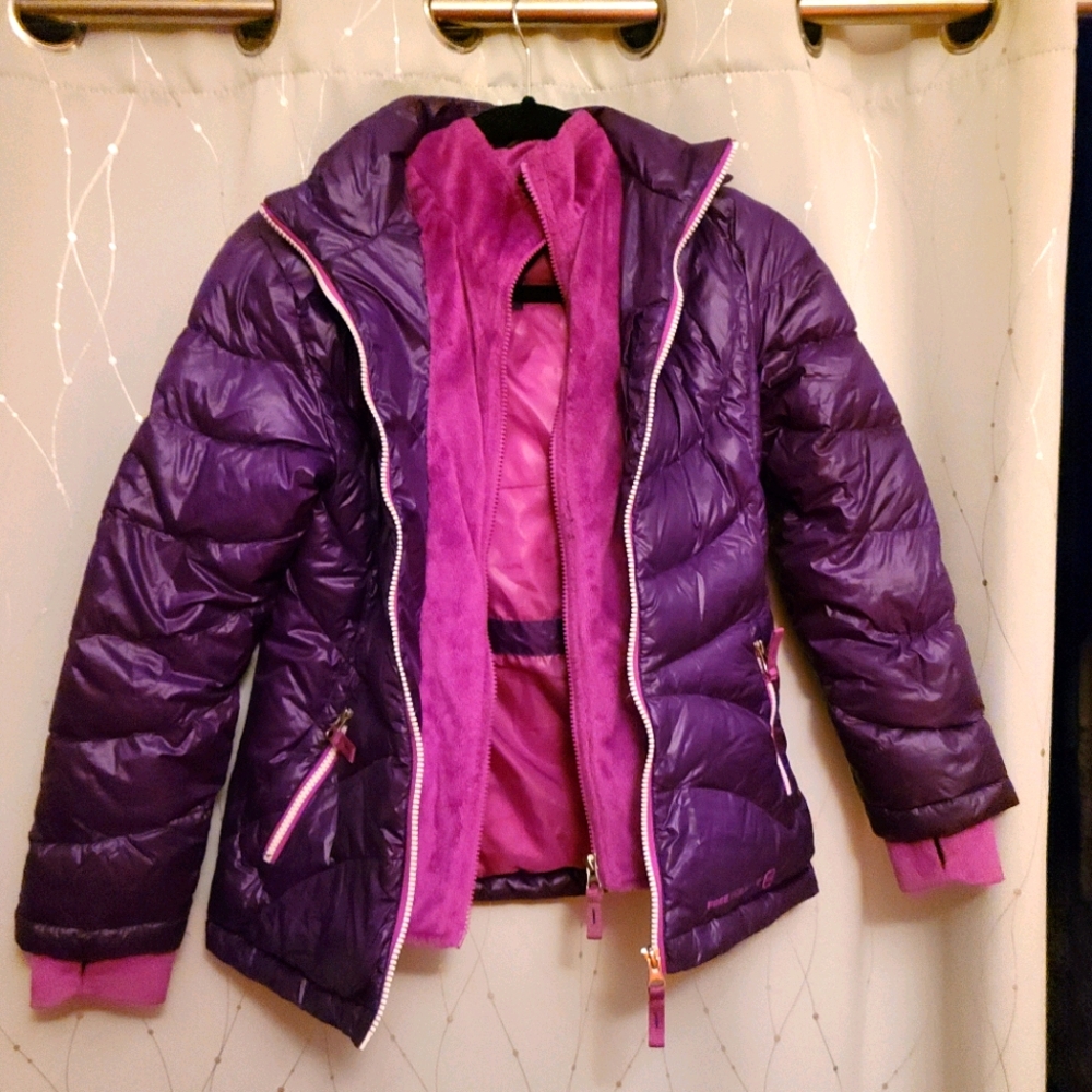 Girl's purple puffer jacket